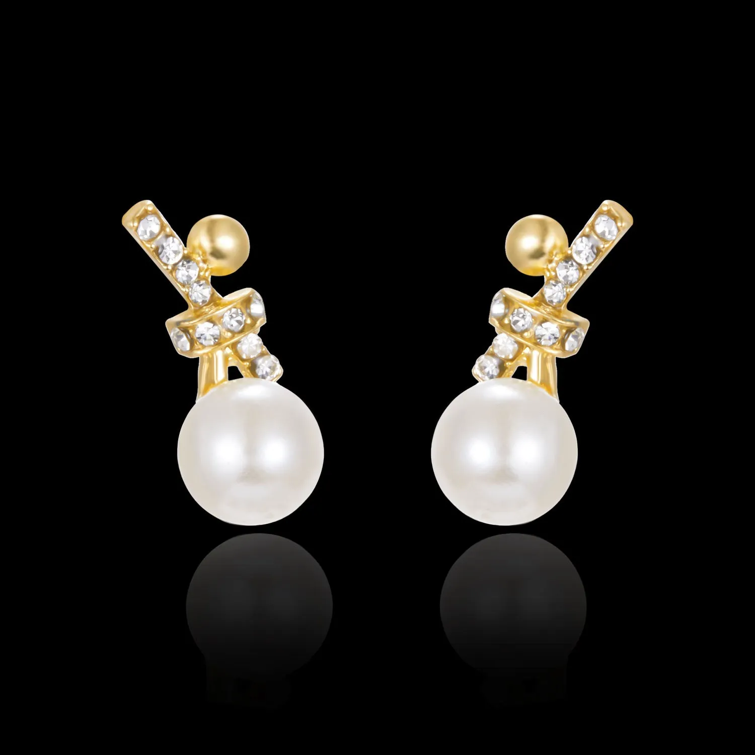 Wholesale Braided Champagne Imitation Pearl Hoop Earrings