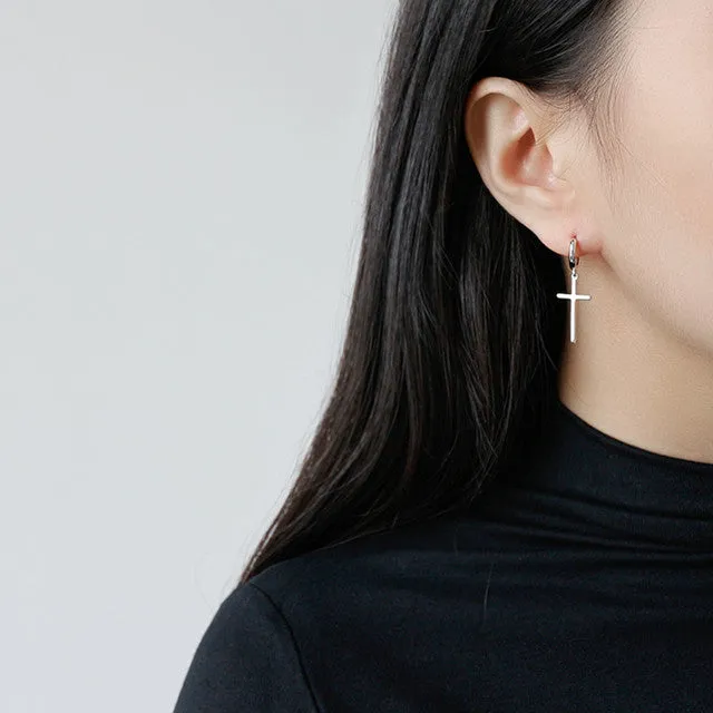 Wholesale Buckle Cross Earrings Neutral Unisex Daily