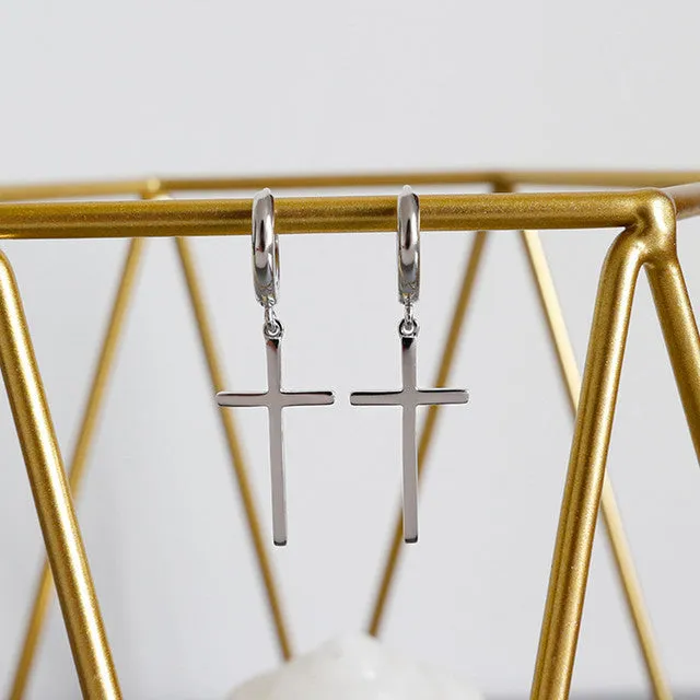 Wholesale Buckle Cross Earrings Neutral Unisex Daily