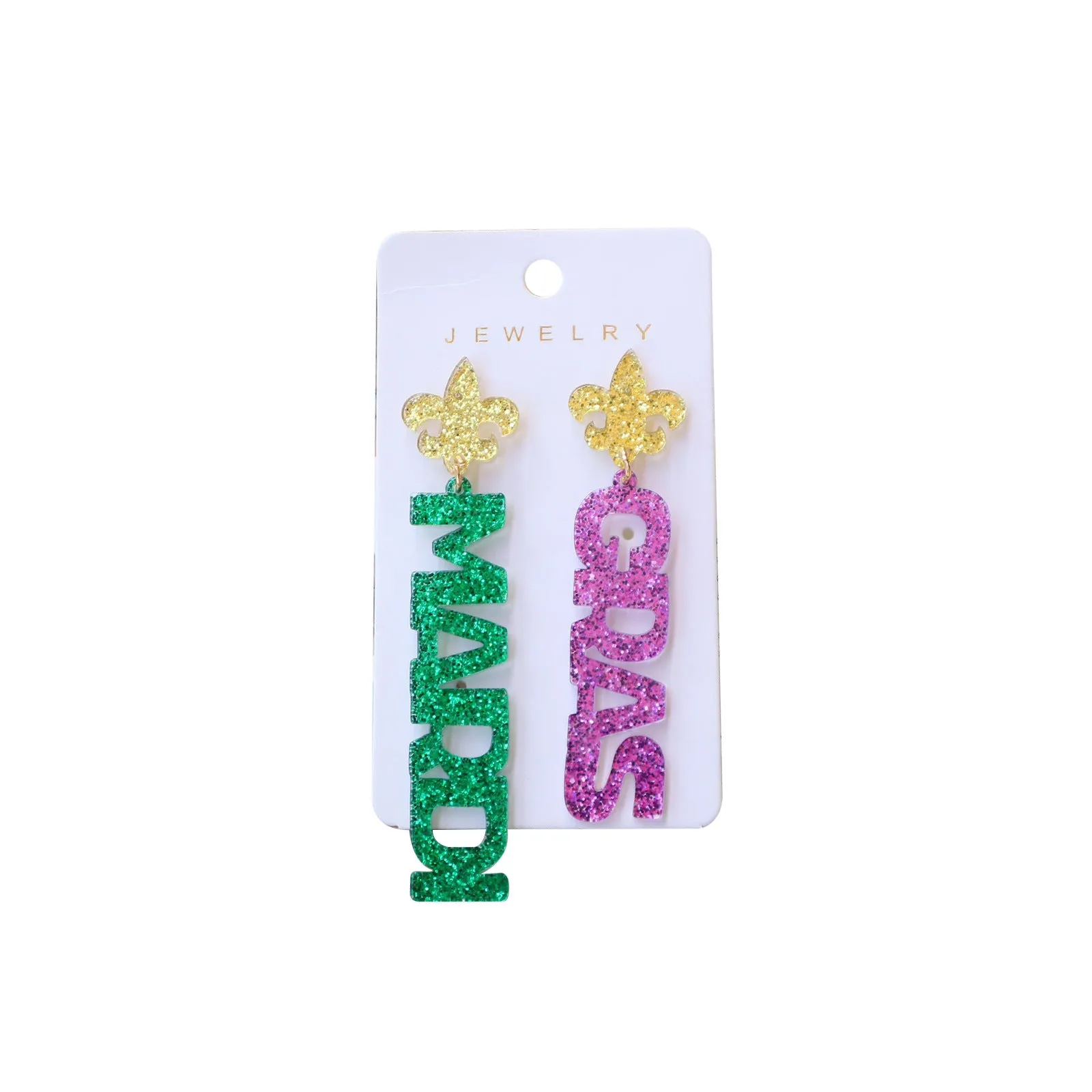 Wholesale Carnival acrylic gold green purple mask party holiday earrings