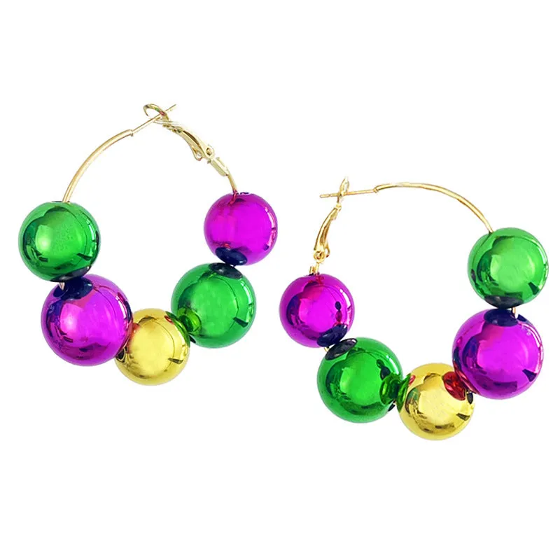 Wholesale Carnival Atmosphere, Multiple Materials, Glitter, Tassels, Bright Beads, Feather Earrings