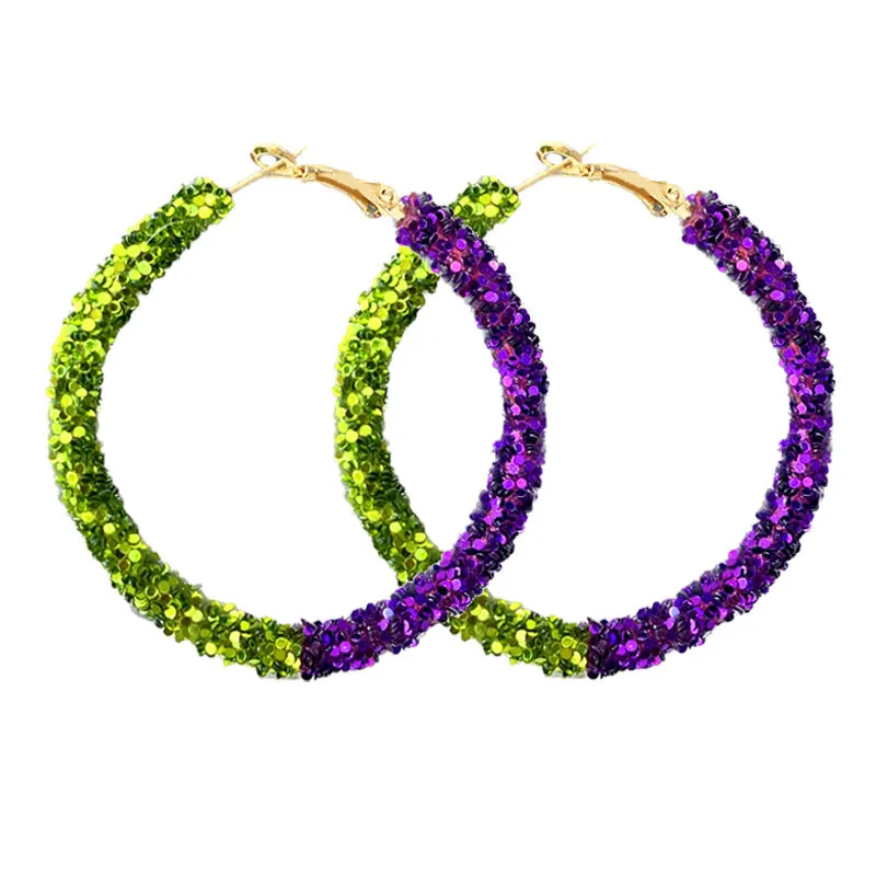 Wholesale Carnival Atmosphere, Multiple Materials, Glitter, Tassels, Bright Beads, Feather Earrings