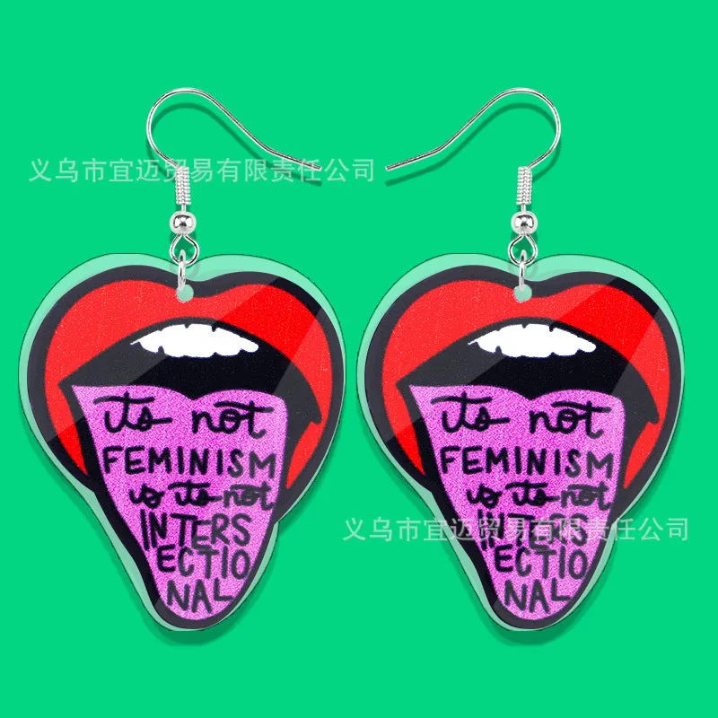 Wholesale carnival earrings children mask party girl earrings MARD acrylic jewelry