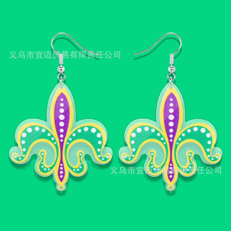 Wholesale carnival earrings children mask party girl earrings MARD acrylic jewelry
