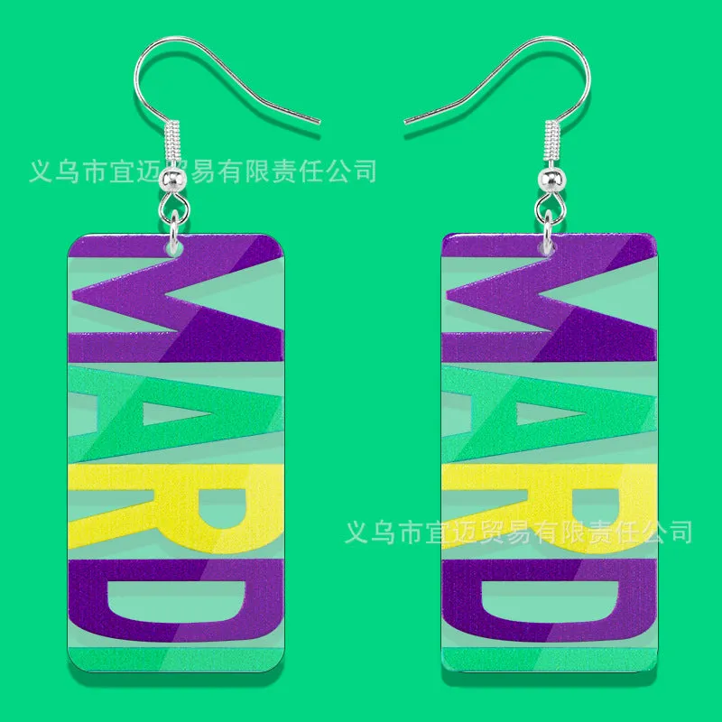 Wholesale carnival earrings children mask party girl earrings MARD acrylic jewelry