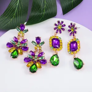 Wholesale carnival earrings classic three-color diamond personality jewelry