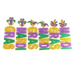 Wholesale Carnival Earrings Mask Lobster Clown Hat Asymmetric Letters Gold Powder Green Purple Tricolor Ear