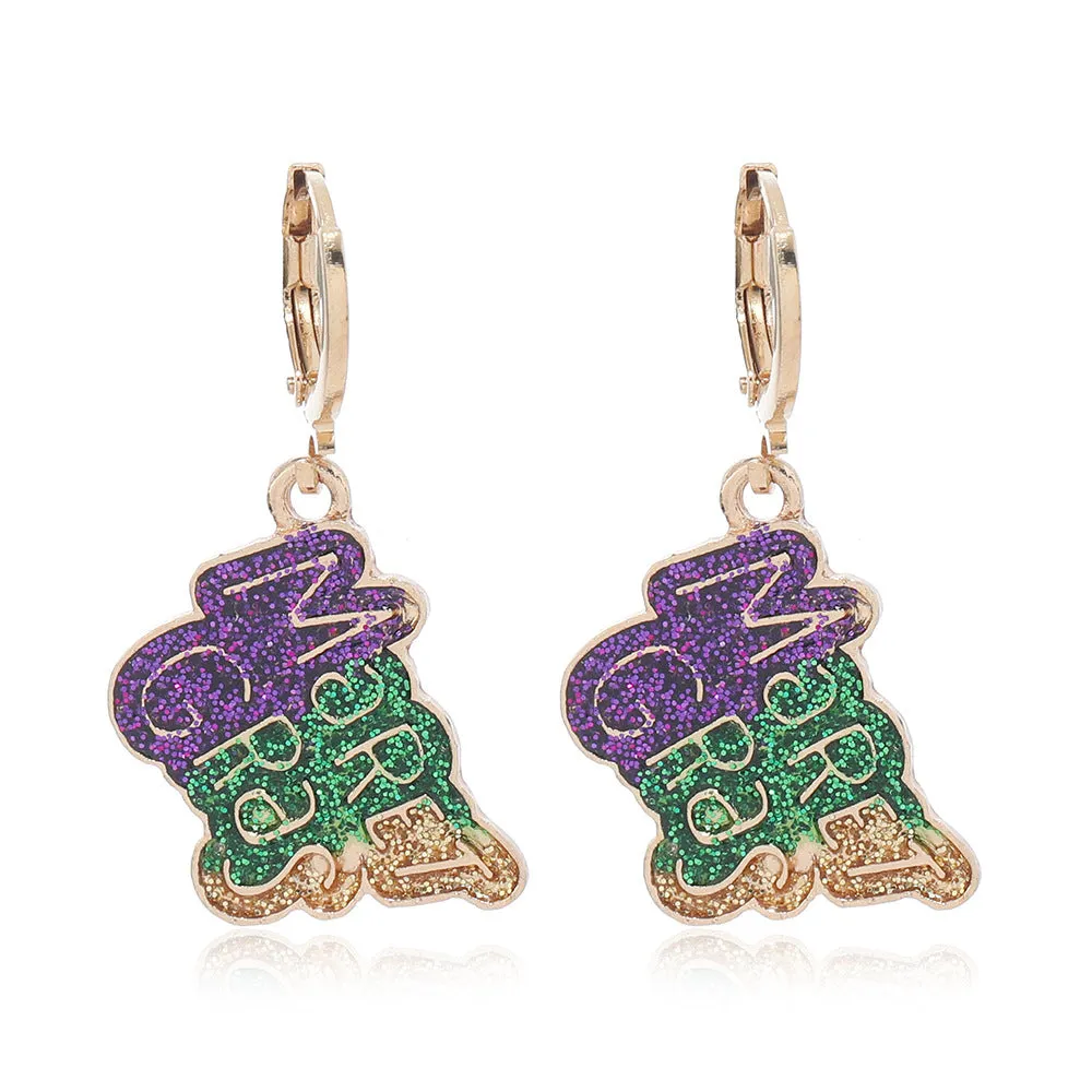 Wholesale Carnival Flash Iris Flower Mask  Crown Trendy Fashion All-match Earrings