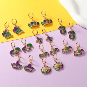 Wholesale Carnival Flash Iris Flower Mask  Crown Trendy Fashion All-match Earrings