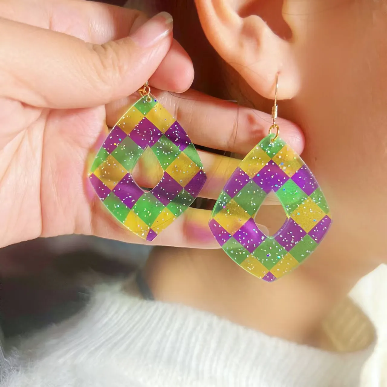 Wholesale Carnival Personality Earrings Wholesale Diamond Water Drop Hat Various Geometric Earrings