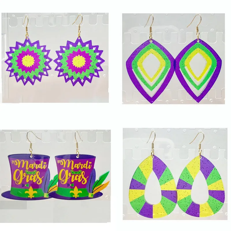 Wholesale Carnival Personality Earrings Wholesale Diamond Water Drop Hat Various Geometric Earrings