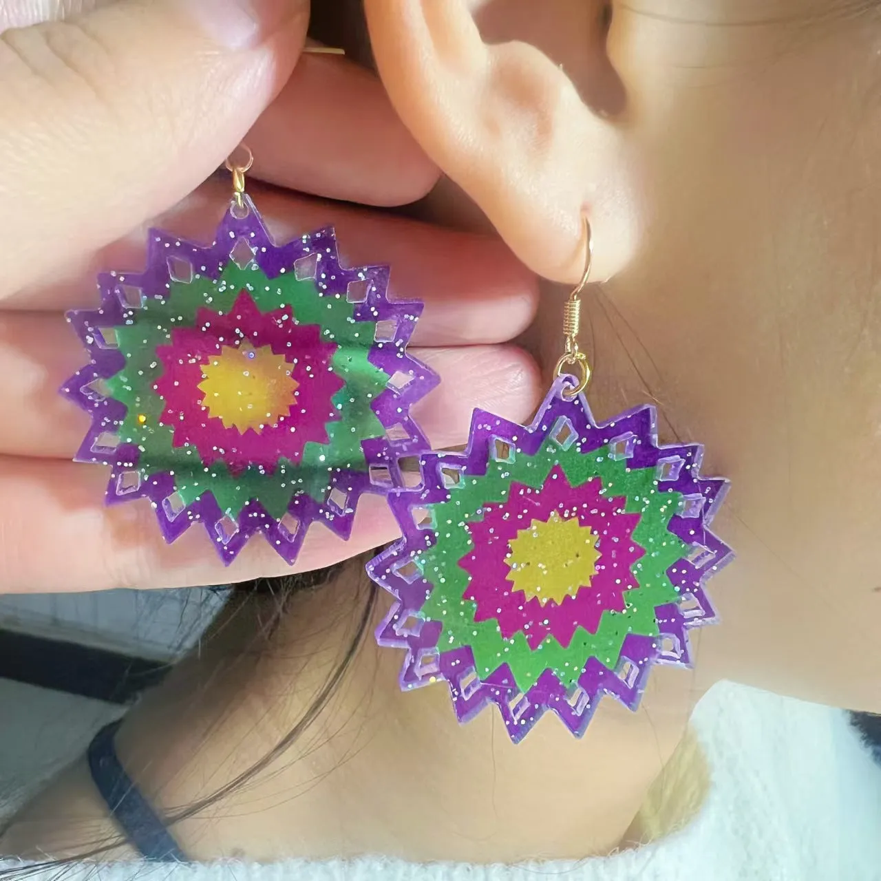 Wholesale Carnival Personality Earrings Wholesale Diamond Water Drop Hat Various Geometric Earrings