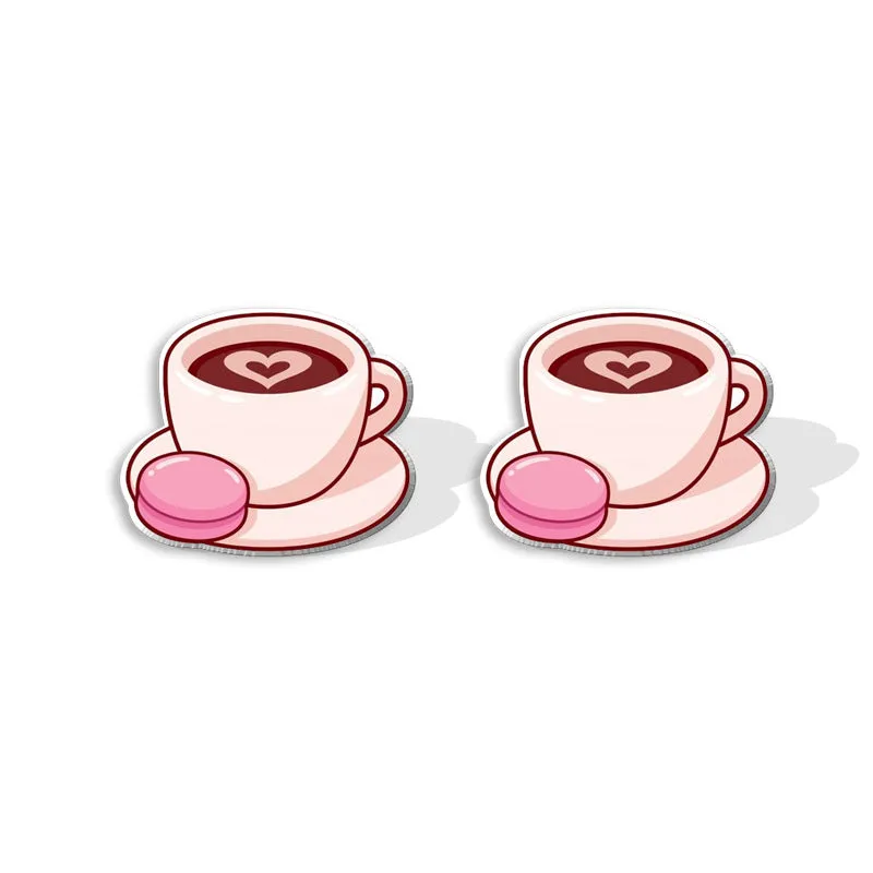 Wholesale Cartoon Coffee Machines, Cute Coffee Cups, Resin Earrings