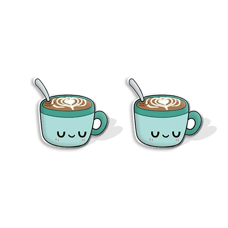 Wholesale Cartoon Coffee Machines, Cute Coffee Cups, Resin Earrings