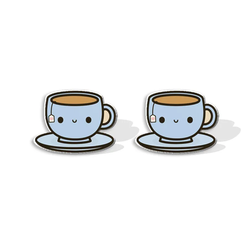 Wholesale Cartoon Coffee Machines, Cute Coffee Cups, Resin Earrings