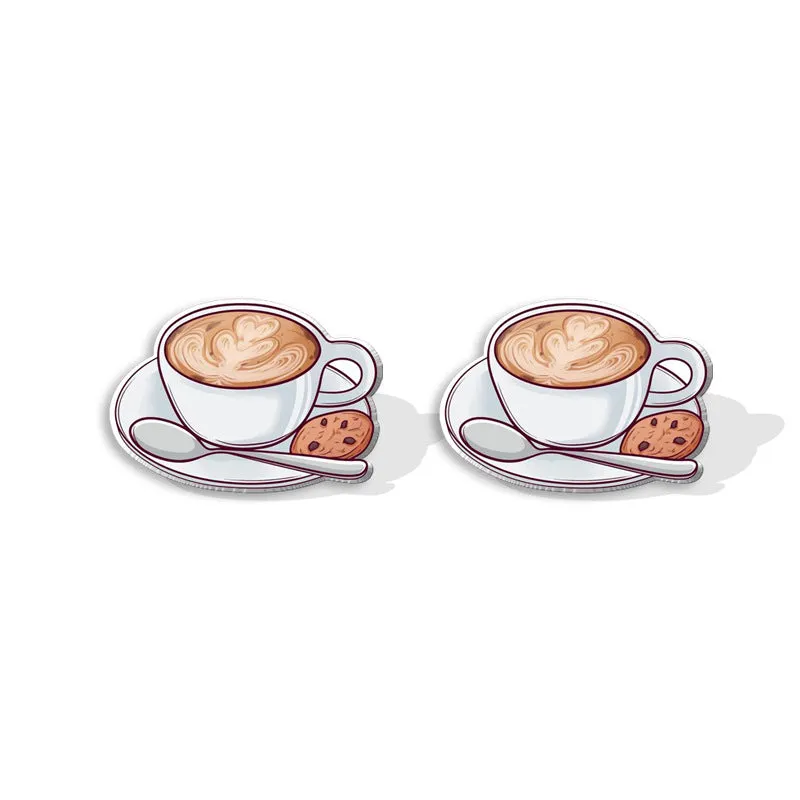 Wholesale Cartoon Coffee Machines, Cute Coffee Cups, Resin Earrings