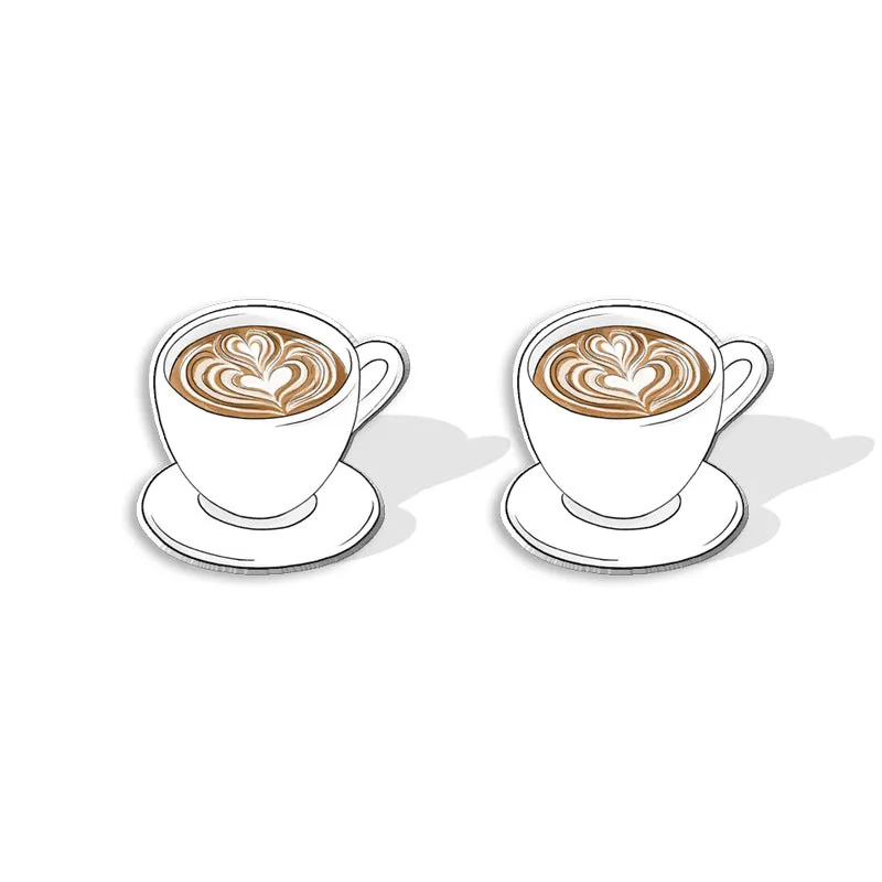 Wholesale Cartoon Coffee Machines, Cute Coffee Cups, Resin Earrings