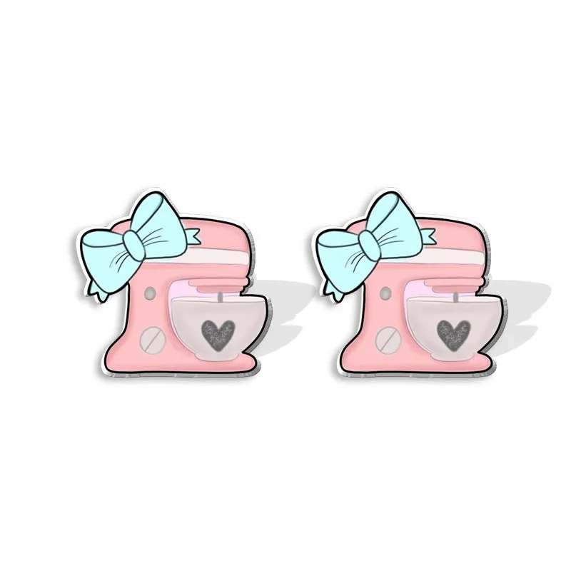 Wholesale Cartoon Coffee Machines, Cute Coffee Cups, Resin Earrings