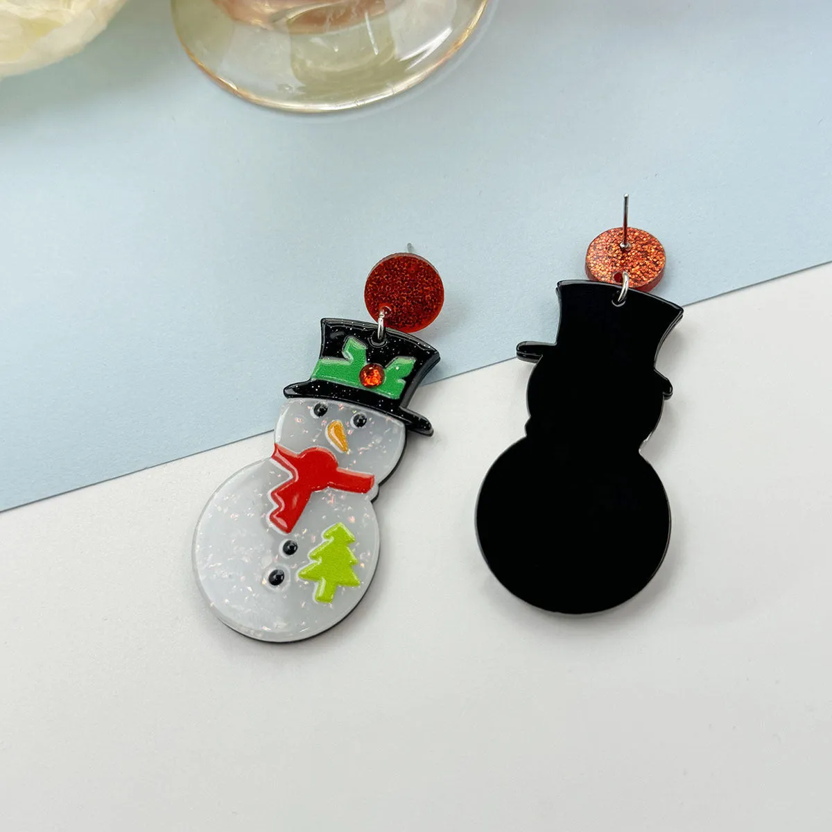 Wholesale Cartoon Cute Santa Claus Acrylic Earrings