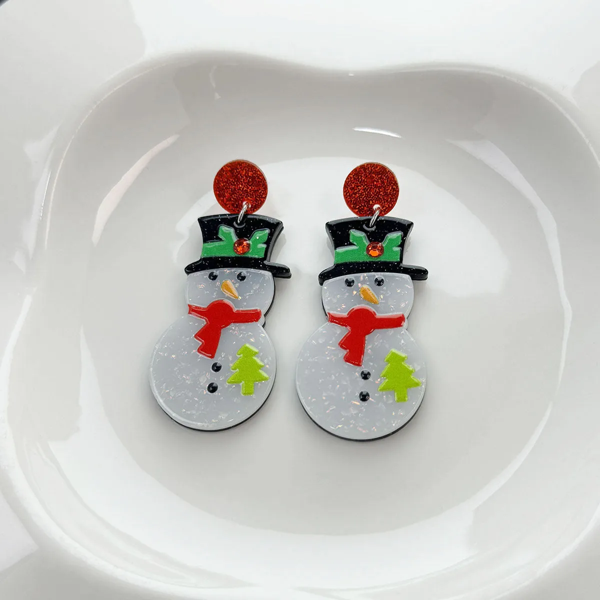 Wholesale Cartoon Cute Santa Claus Acrylic Earrings