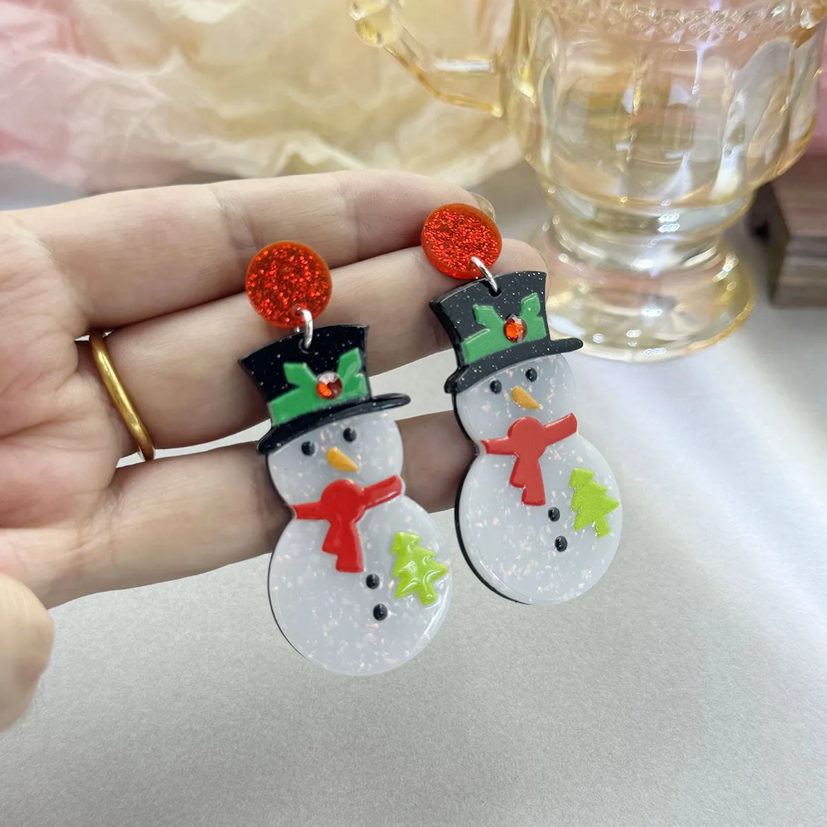 Wholesale Cartoon Cute Santa Claus Acrylic Earrings