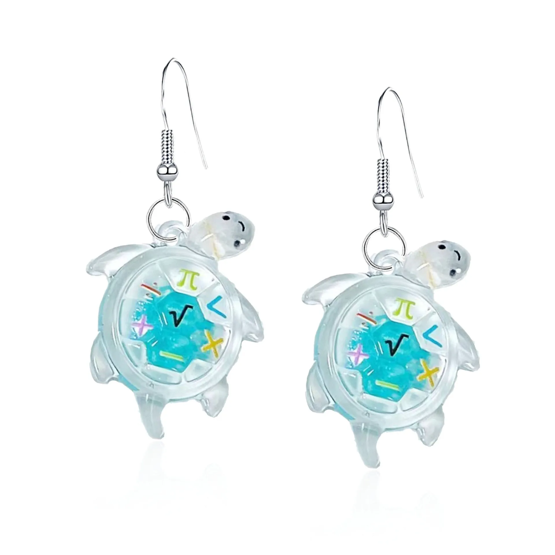 Wholesale Cartoon Transparent Luminous Turtle Acrylic Earrings