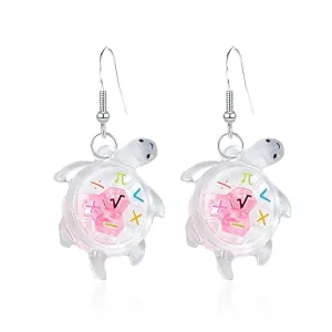Wholesale Cartoon Transparent Luminous Turtle Acrylic Earrings