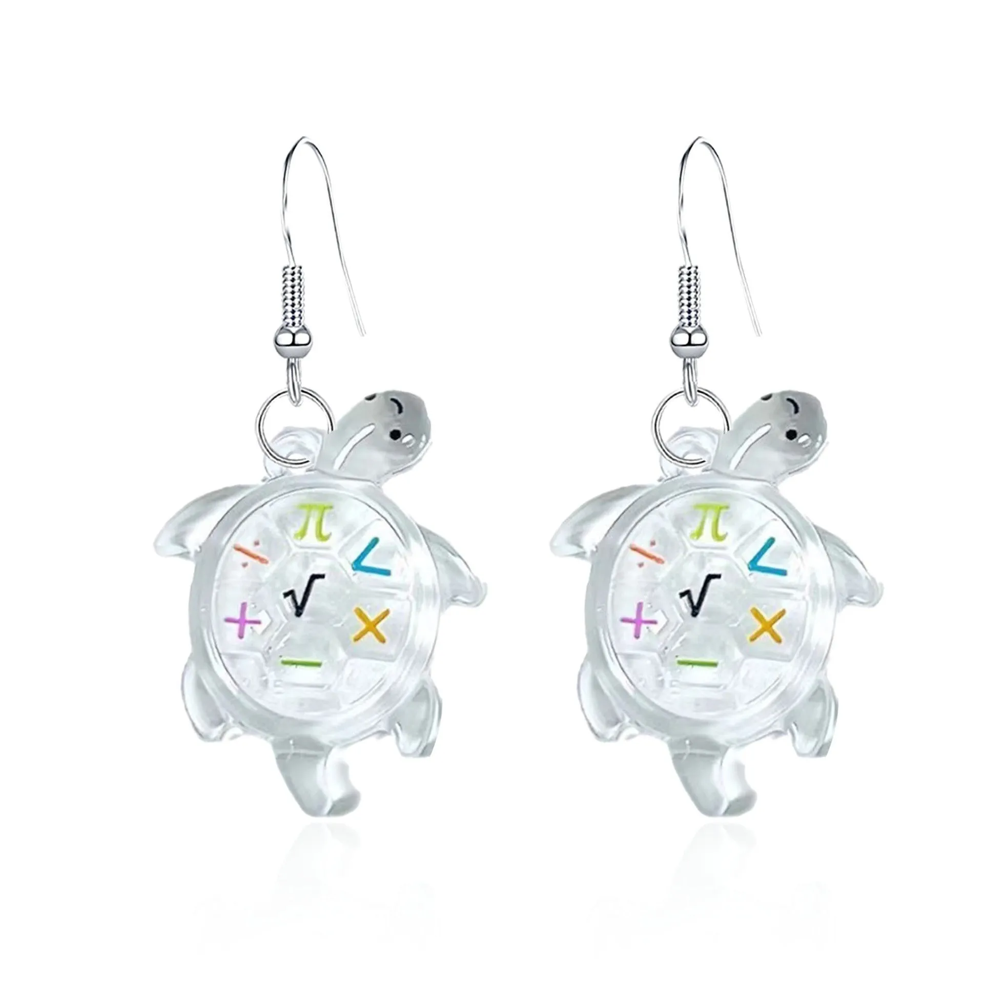 Wholesale Cartoon Transparent Luminous Turtle Acrylic Earrings