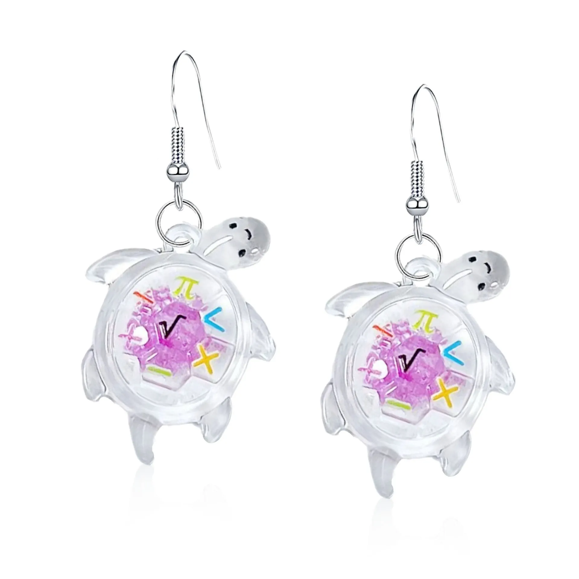 Wholesale Cartoon Transparent Luminous Turtle Acrylic Earrings