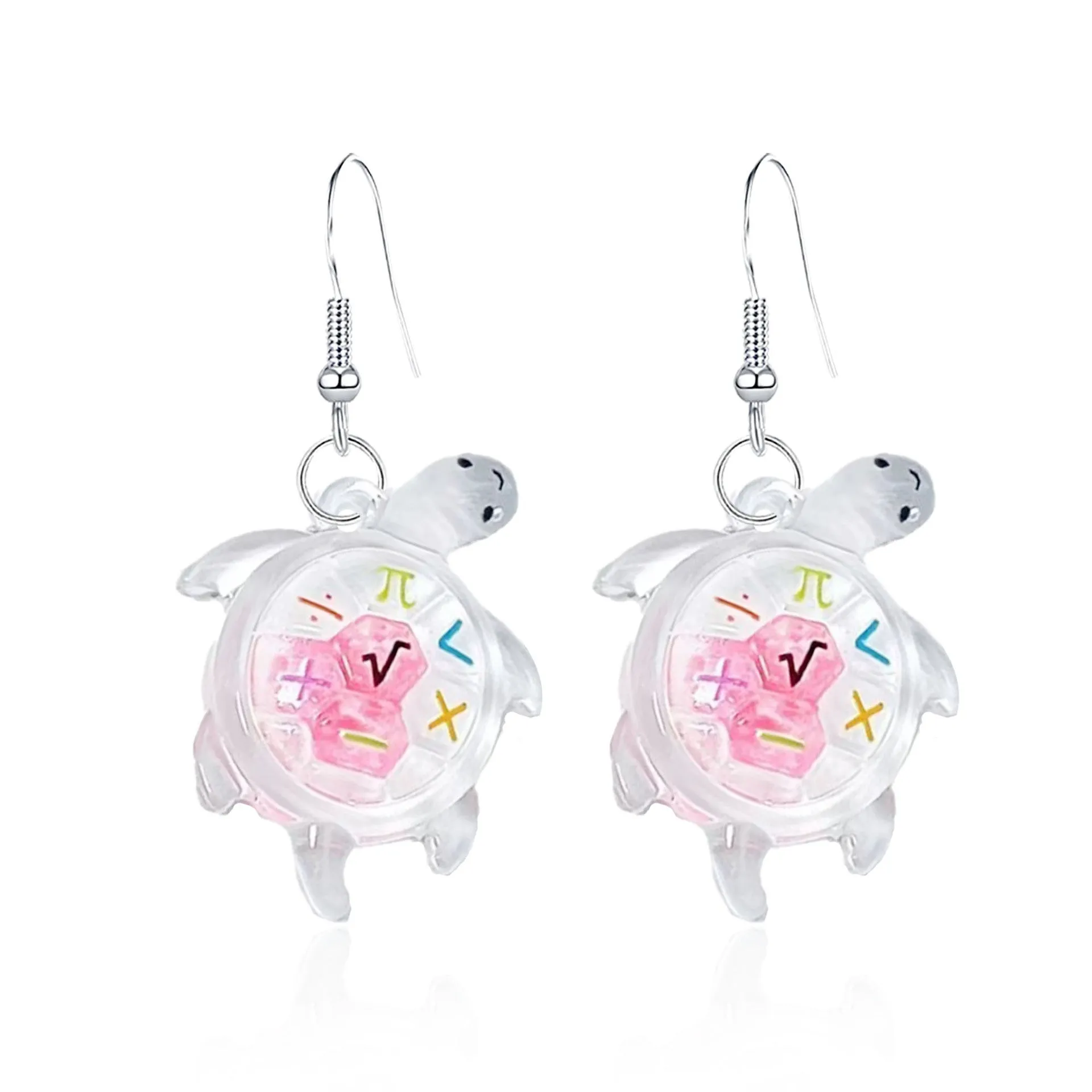 Wholesale Cartoon Transparent Luminous Turtle Acrylic Earrings