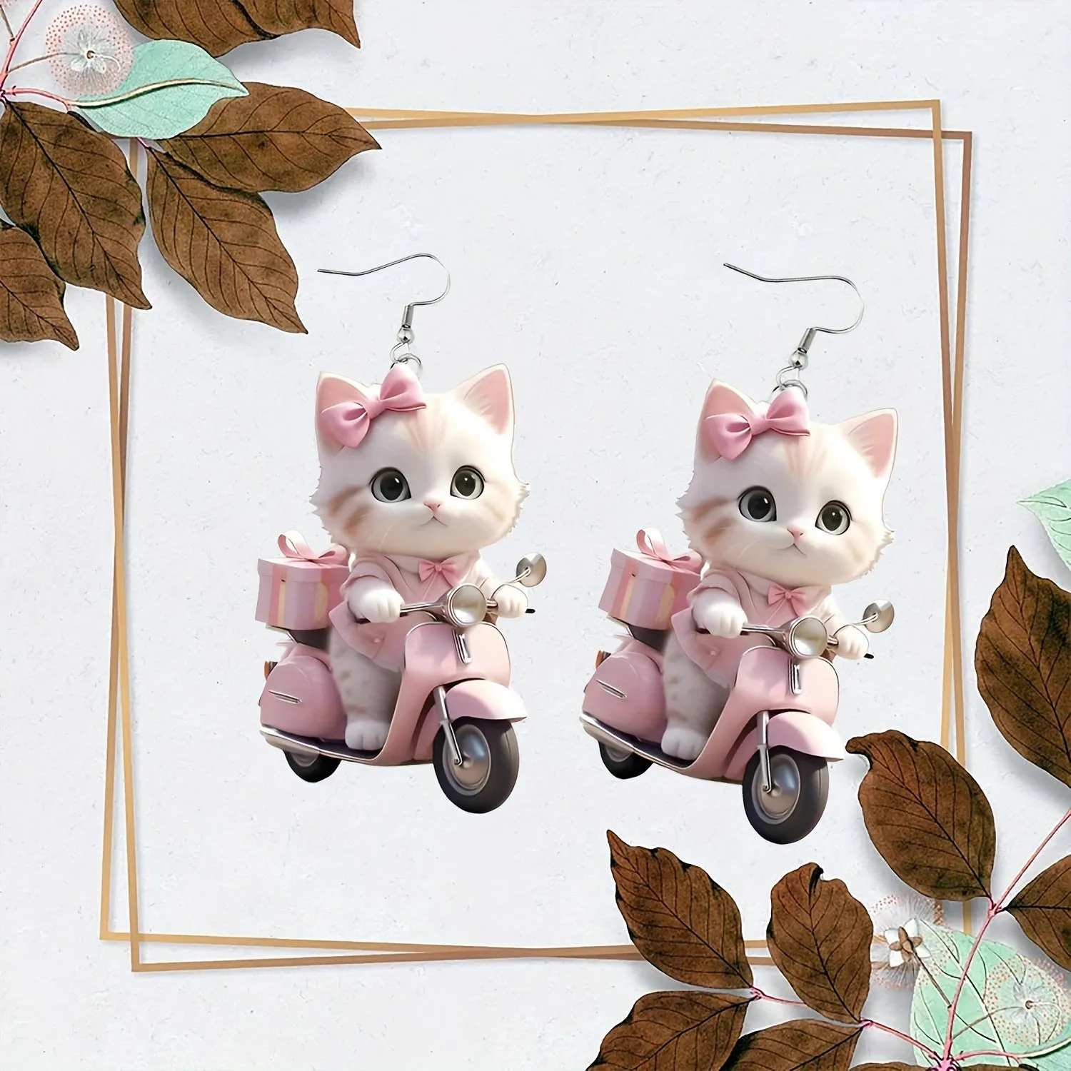 Wholesale Charming Cat Acrylic Pendant Cute Cartoon Style Earrings