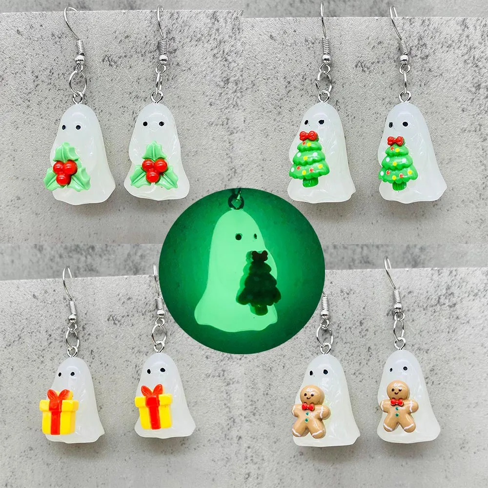 Wholesale Christmas 3D Stereoscopic Luminous Ghost Christmas Tree Santa Claus Pendant