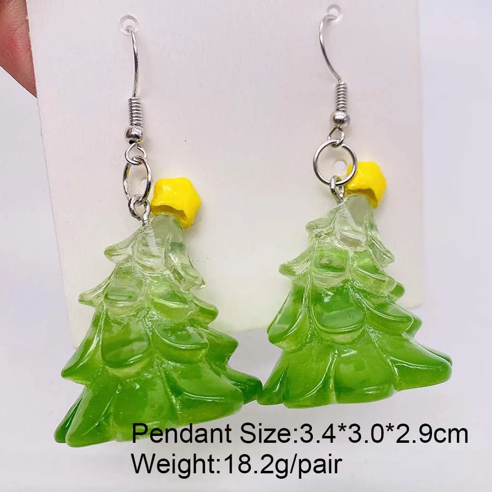 Wholesale Christmas 3D Three-dimensional Christmas Tree Snowman Resin Earrings