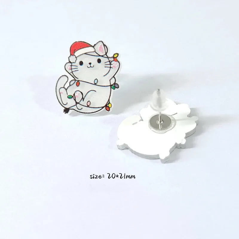 Wholesale Christmas Acrylic Stud Earrings