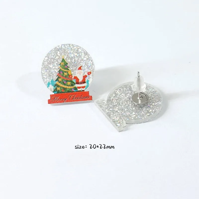 Wholesale Christmas Acrylic Stud Earrings