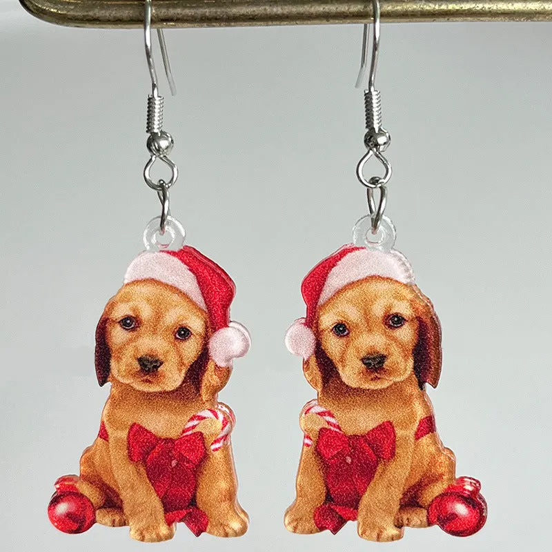 Wholesale Christmas Animal Cute Cat Rabbit Frog Western Bullhead Dog Earrings