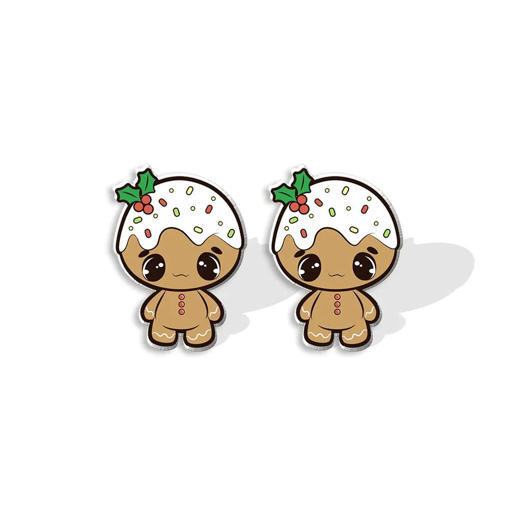 Wholesale Christmas Biscuit Man Elk Resin Earrings