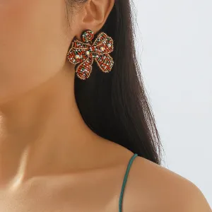 Wholesale Christmas Bohemian Bow Beaded Earrings