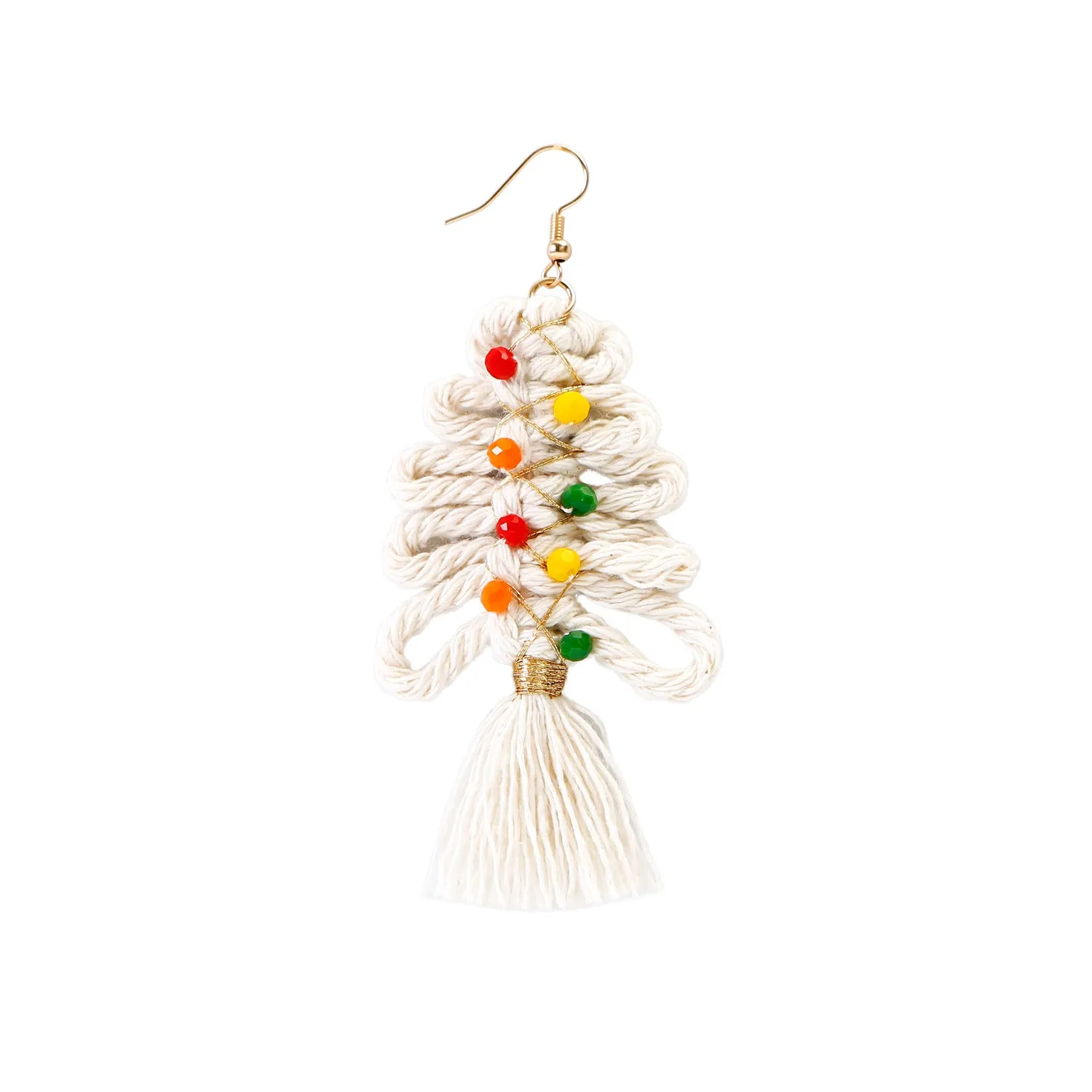 Wholesale Christmas Cartoon Bohemian Tassel Woven Handmade Earrings