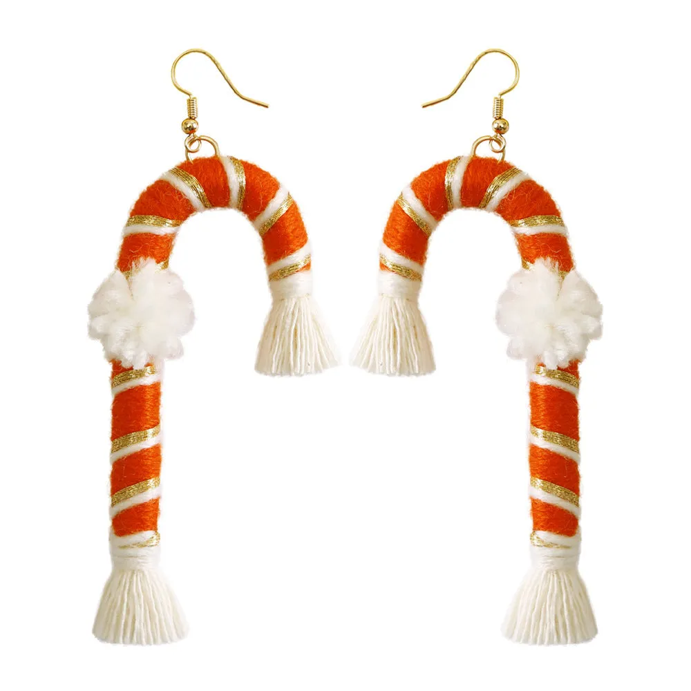 Wholesale Christmas Cartoon Bohemian Tassel Woven Handmade Earrings