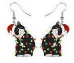 Wholesale Christmas Cartoon Christmas Tree Elk Cow Yak Kitten Stove Flamingo Rainbow Earrings