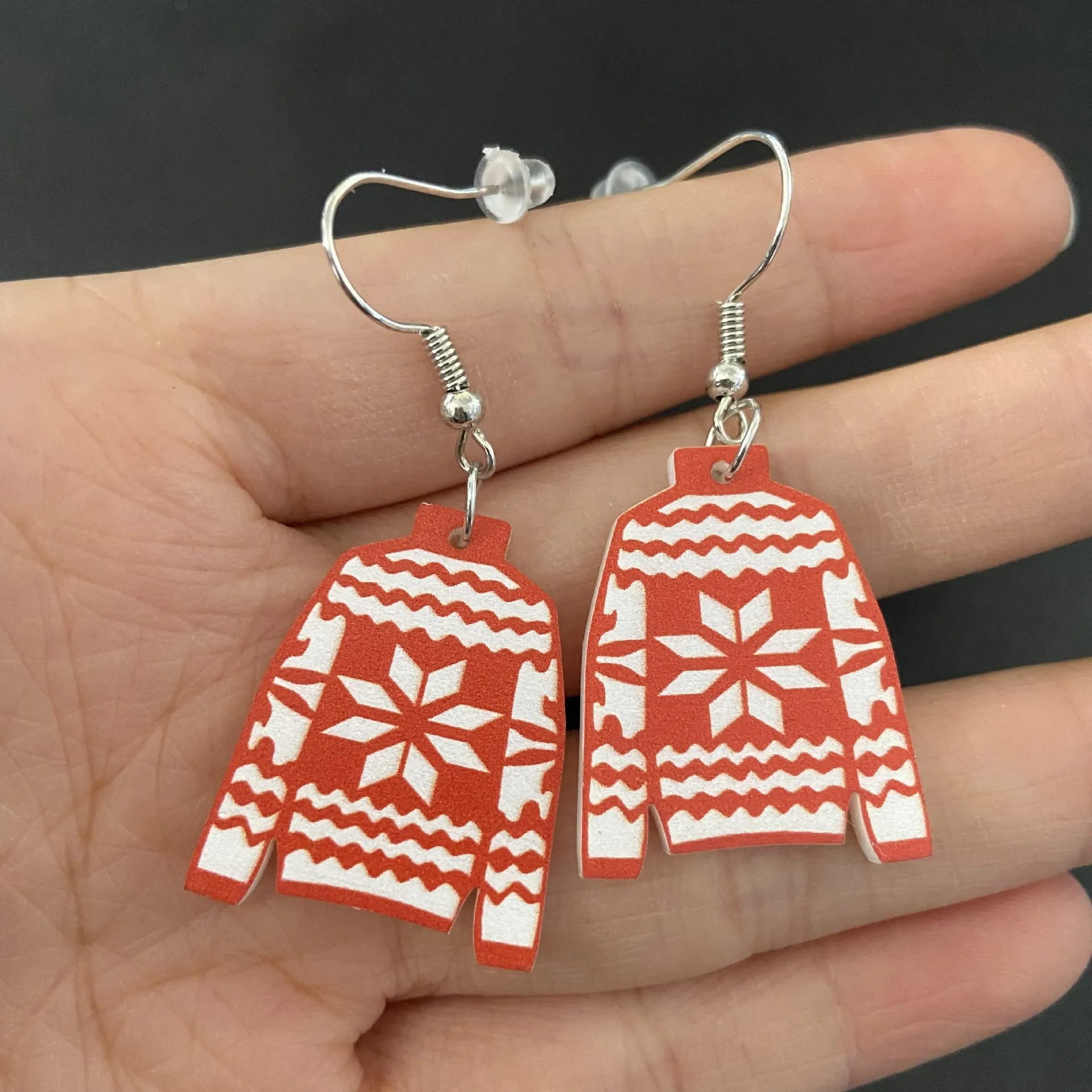 Wholesale Christmas Cartoon Christmas Tree Elk Cow Yak Kitten Stove Flamingo Rainbow Earrings
