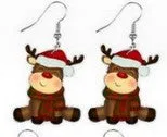 Wholesale Christmas Cartoon Christmas Tree Elk Cow Yak Kitten Stove Flamingo Rainbow Earrings