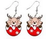 Wholesale Christmas Cartoon Christmas Tree Elk Cow Yak Kitten Stove Flamingo Rainbow Earrings