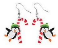 Wholesale Christmas Cartoon Christmas Tree Elk Cow Yak Kitten Stove Flamingo Rainbow Earrings