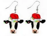 Wholesale Christmas Cartoon Christmas Tree Elk Cow Yak Kitten Stove Flamingo Rainbow Earrings