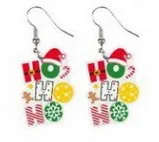 Wholesale Christmas Cartoon Christmas Tree Elk Cow Yak Kitten Stove Flamingo Rainbow Earrings