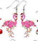 Wholesale Christmas Cartoon Christmas Tree Elk Cow Yak Kitten Stove Flamingo Rainbow Earrings