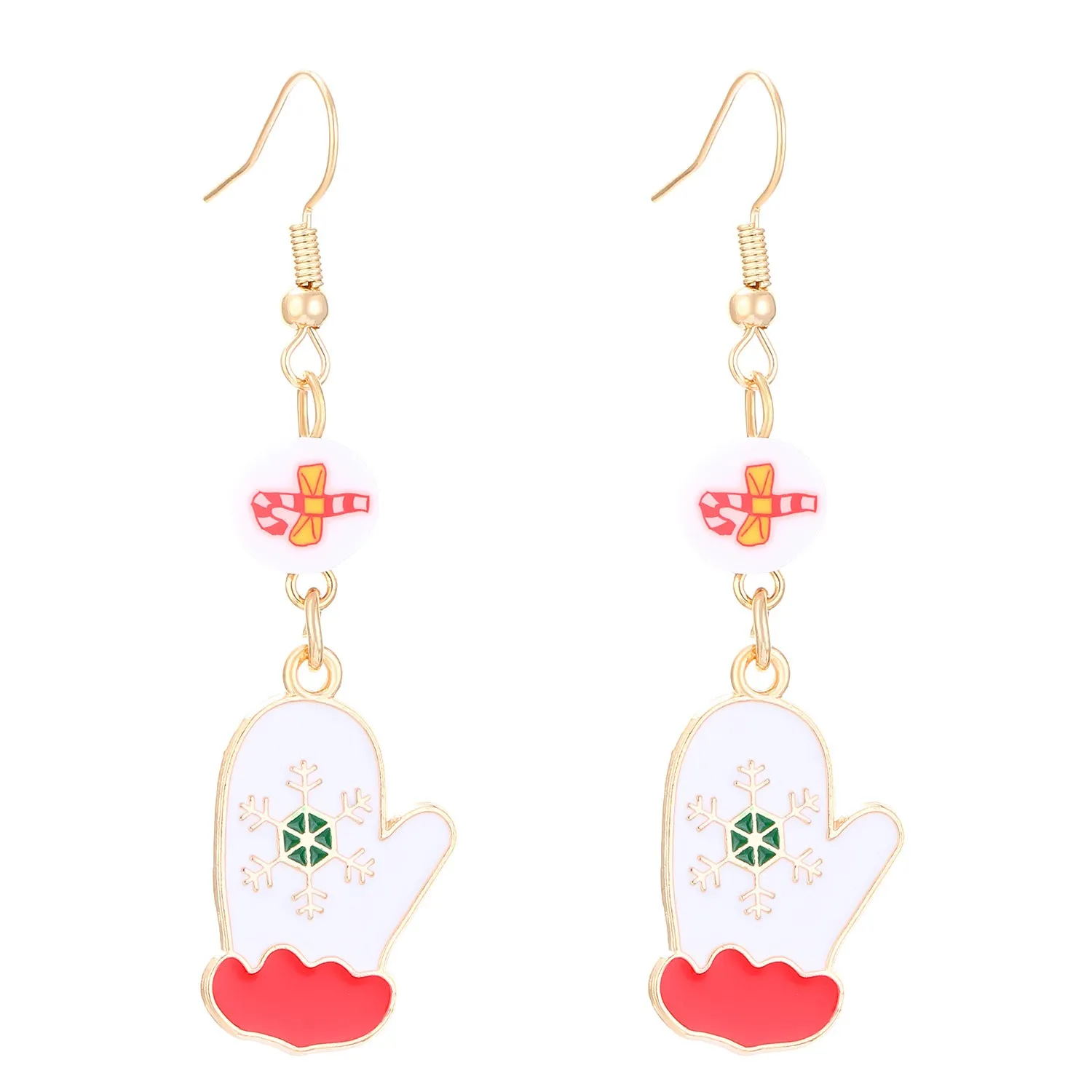Wholesale Christmas Claus Snowflake Bow Flower Wreath Earrings