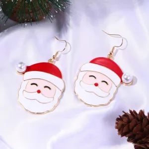 Wholesale Christmas Creative Cartoon Cute Alloy Santa Claus Earrings